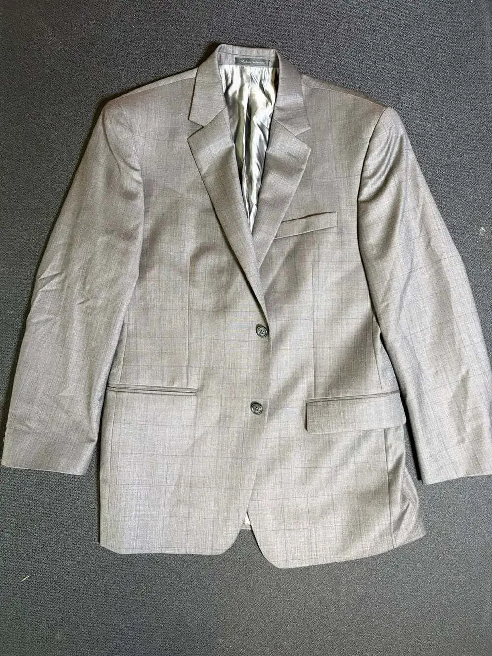 Michael Kors Grey Plaid Two-Button Suit Jacket Blazer 40R